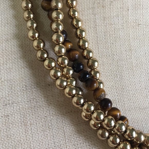 🖤Tigereye💕stone n gold beads necklace - Picture 2 of 7
